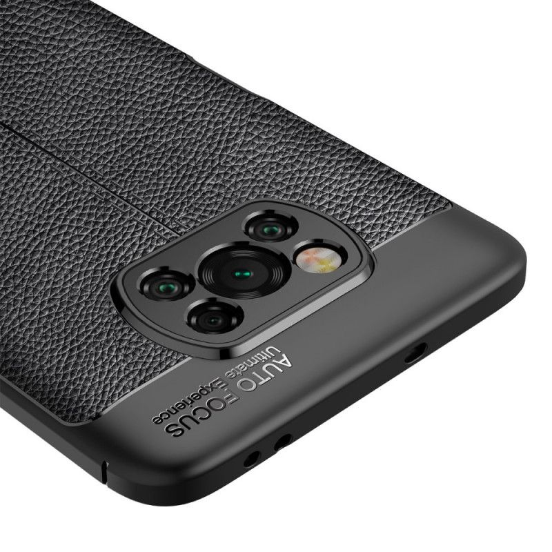 Case Hoesje Xiaomi Poco X3 Rood Zwart Telefoonhoesje Dubbellijns Lychee Leereffect