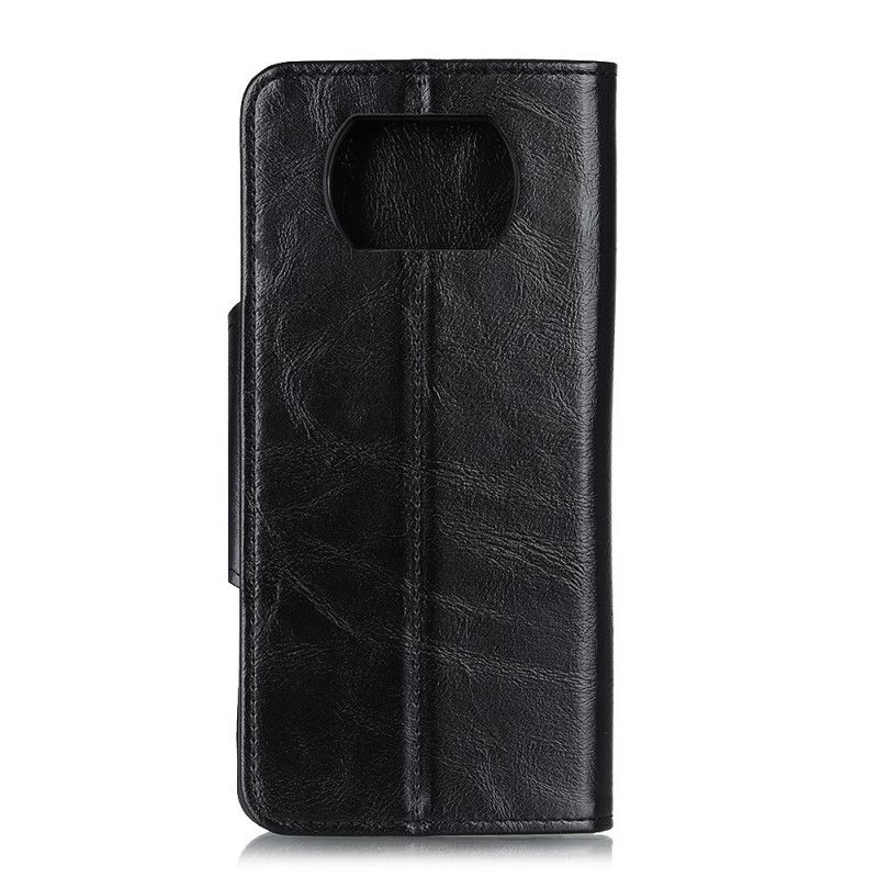 Cover Folio-hoesje Xiaomi Poco X3 Donkerblauw Zwart Telefoonhoesje Khazneh Glanzend Kunstleer