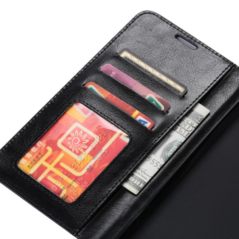 Cover Folio-hoesje Xiaomi Poco X3 Rood Zwart Telefoonhoesje Vintage Glanzend Kunstleer