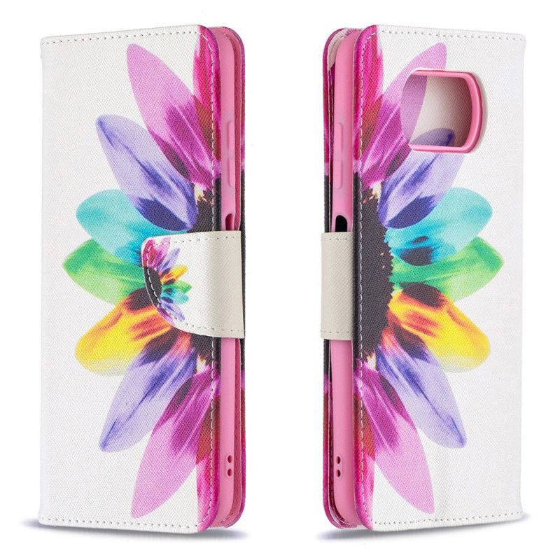 Cover Folio-hoesje Xiaomi Poco X3 Telefoonhoesje Aquarelbloem