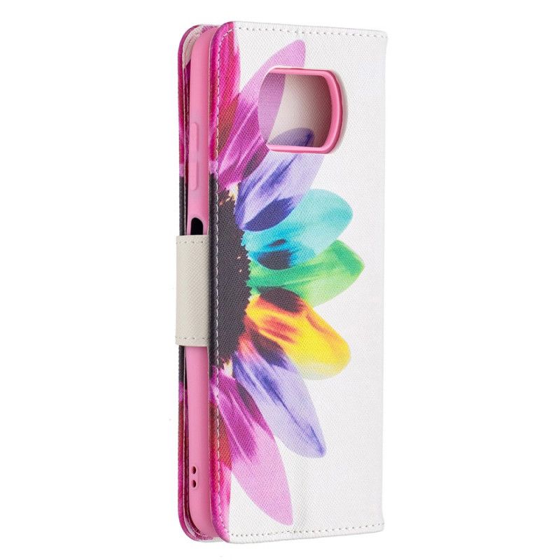 Cover Folio-hoesje Xiaomi Poco X3 Telefoonhoesje Aquarelbloem