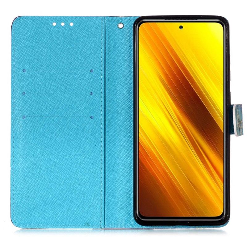 Cover Folio-hoesje Xiaomi Poco X3 Telefoonhoesje Gouden Vlinders