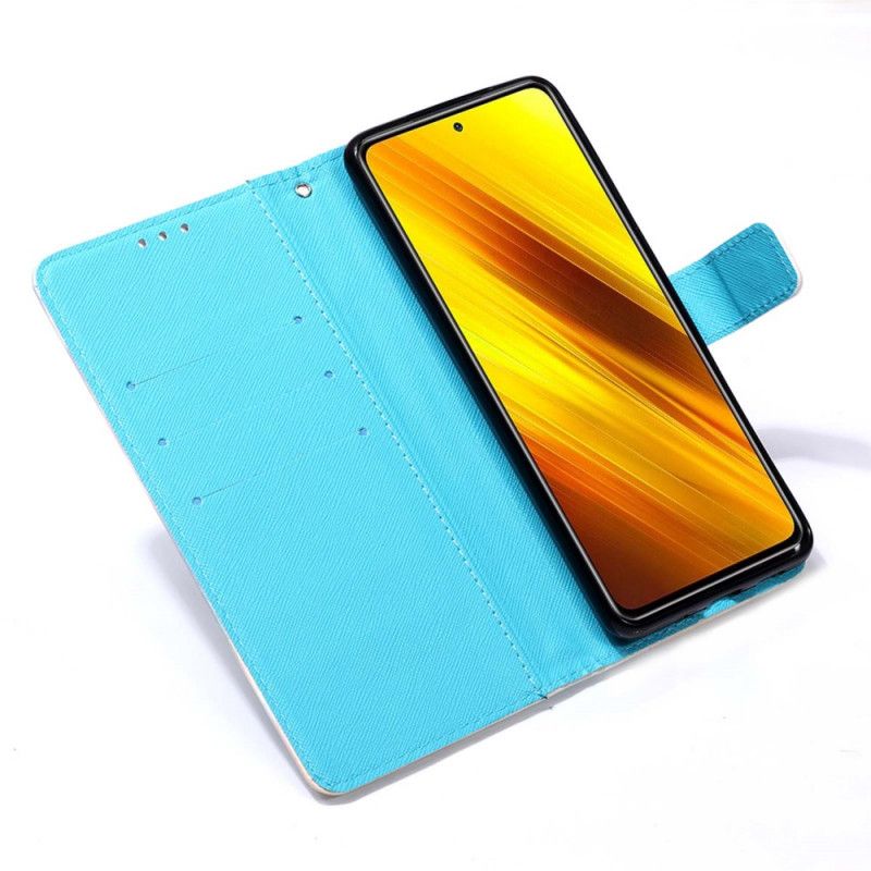 Cover Folio-hoesje Xiaomi Poco X3 Telefoonhoesje Gouden Vlinders