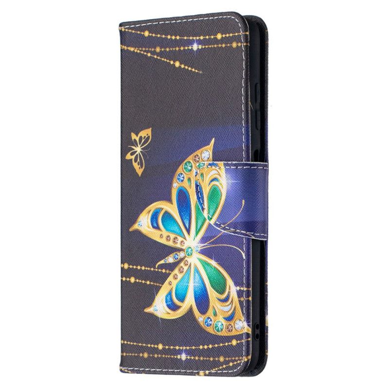 Cover Folio-hoesje Xiaomi Poco X3 Wit Zwart Telefoonhoesje Magische Vlinders
