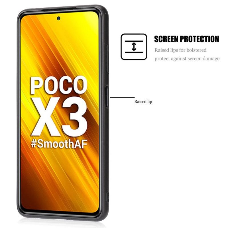 Cover Hoesje Xiaomi Poco X3 Grijs Zwart Telefoonhoesje Leereffect