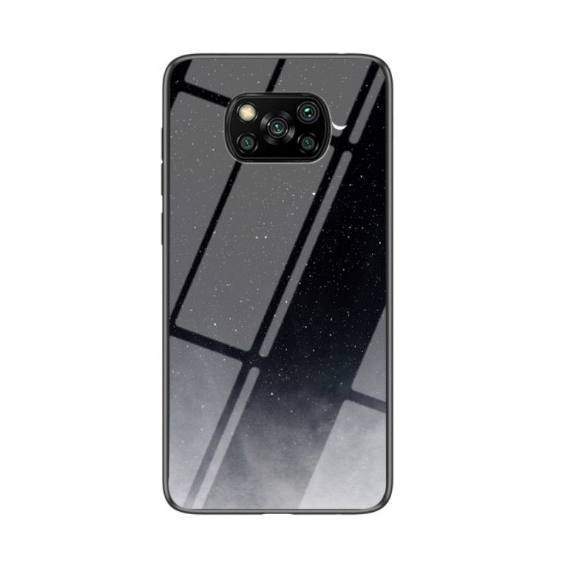Cover Hoesje Xiaomi Poco X3 Grijs Zwart Telefoonhoesje Schoonheid Gehard Glas