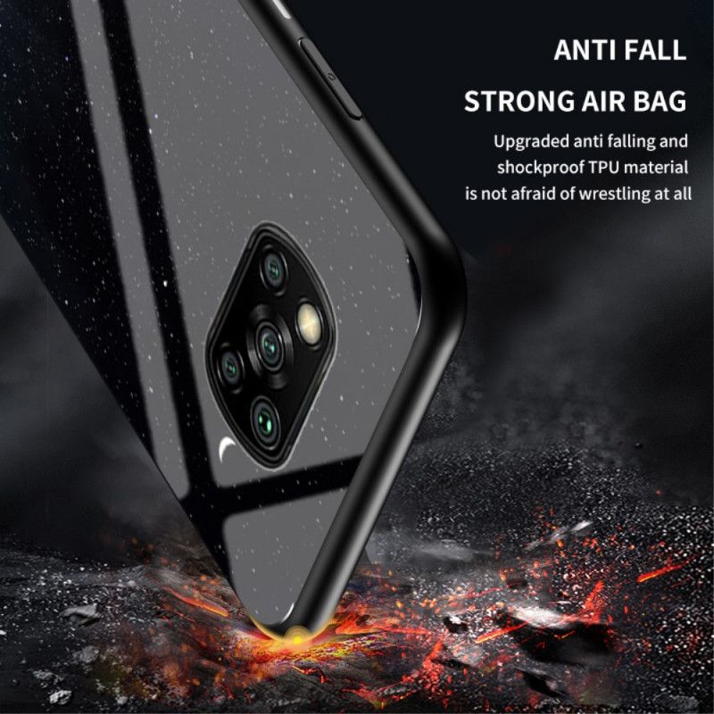 Cover Hoesje Xiaomi Poco X3 Grijs Zwart Telefoonhoesje Schoonheid Gehard Glas