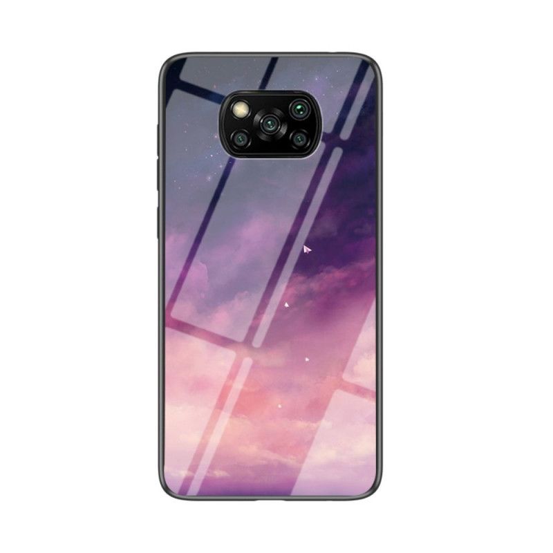 Cover Hoesje Xiaomi Poco X3 Grijs Zwart Telefoonhoesje Schoonheid Gehard Glas
