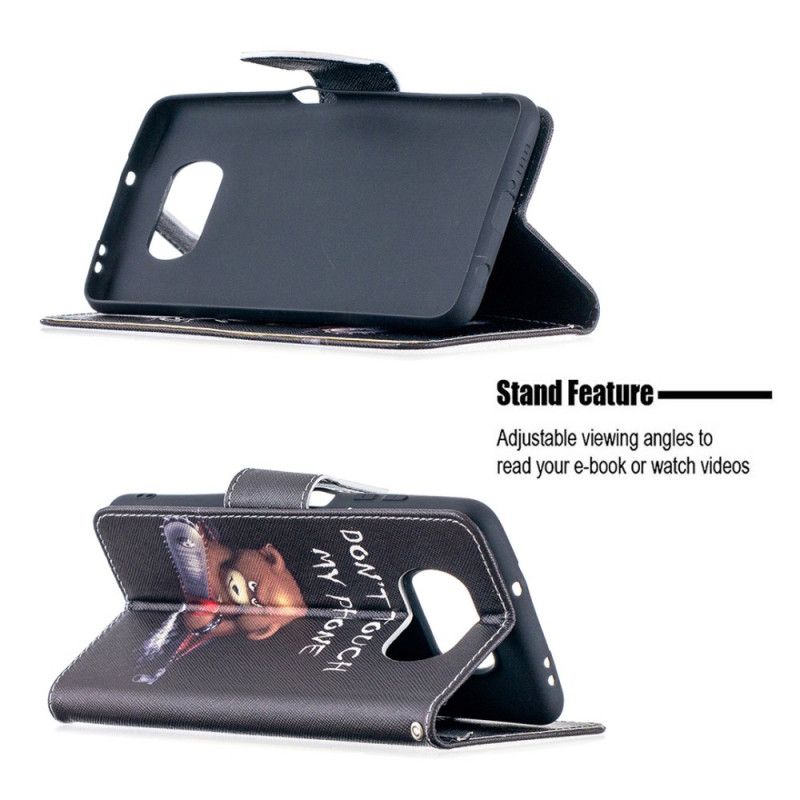 Flip Case Leren Xiaomi Poco X3 Gevaarlijke Beer