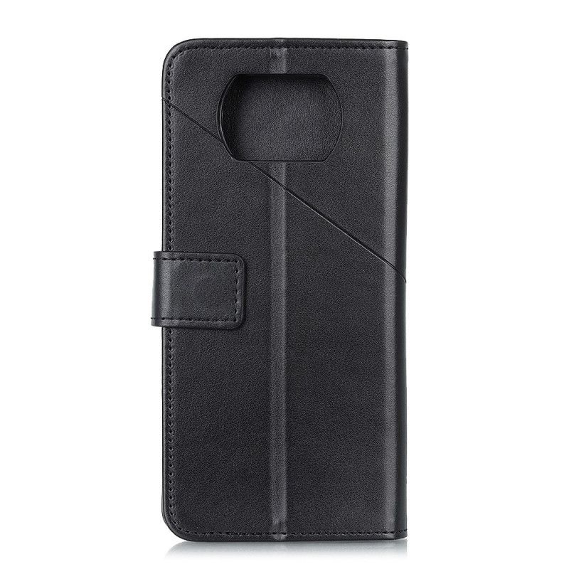Flip Case Leren Xiaomi Poco X3 Groen Zwart Klinknagel X Ontwerp