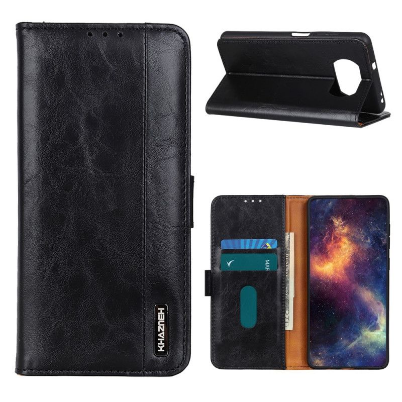 Flip Case Leren Xiaomi Poco X3 Rood Zwart Khazneh Elegantie Leerstijl