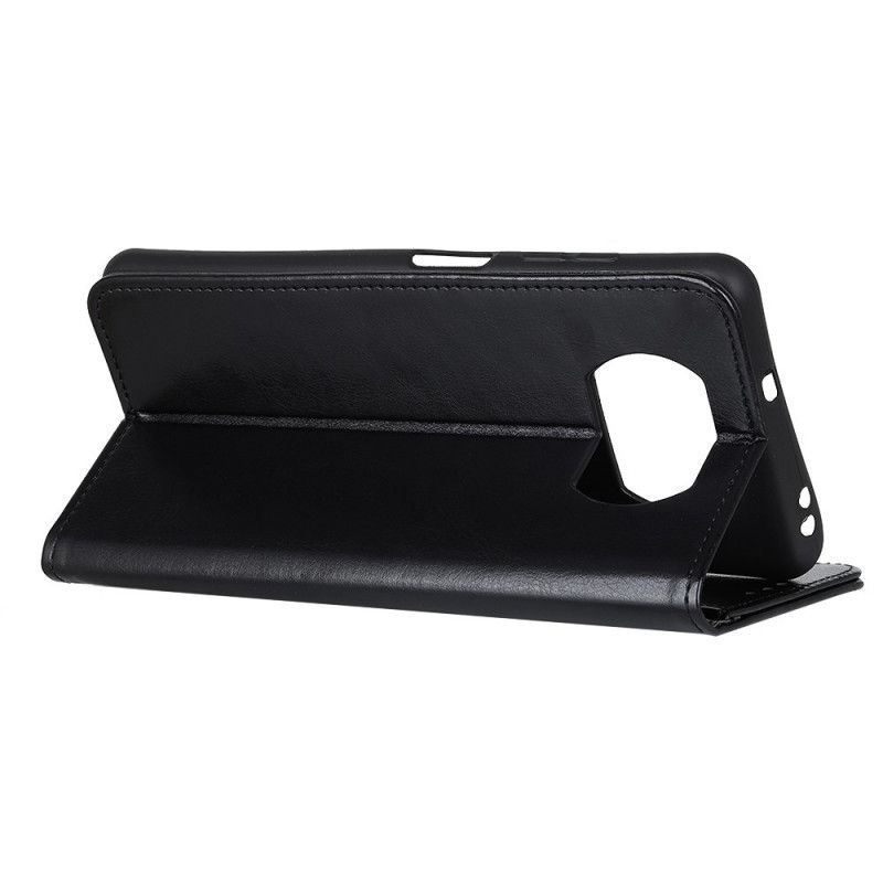 Flip Case Leren Xiaomi Poco X3 Wit Zwart Finesse Kunstleer