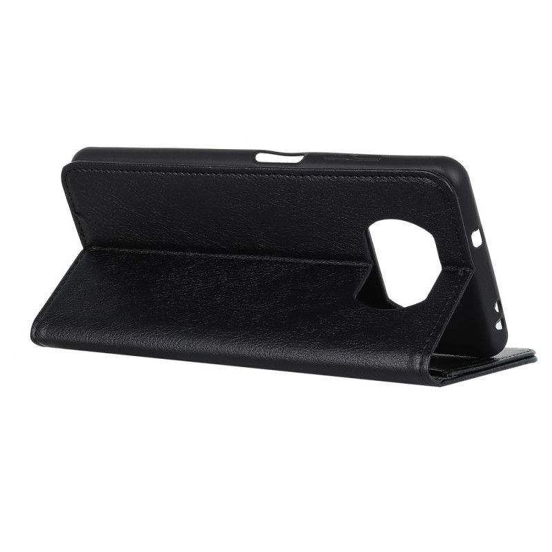 Folio-hoesje voor Xiaomi Poco X3 Rood Zwart Premium Split Lychee Leer