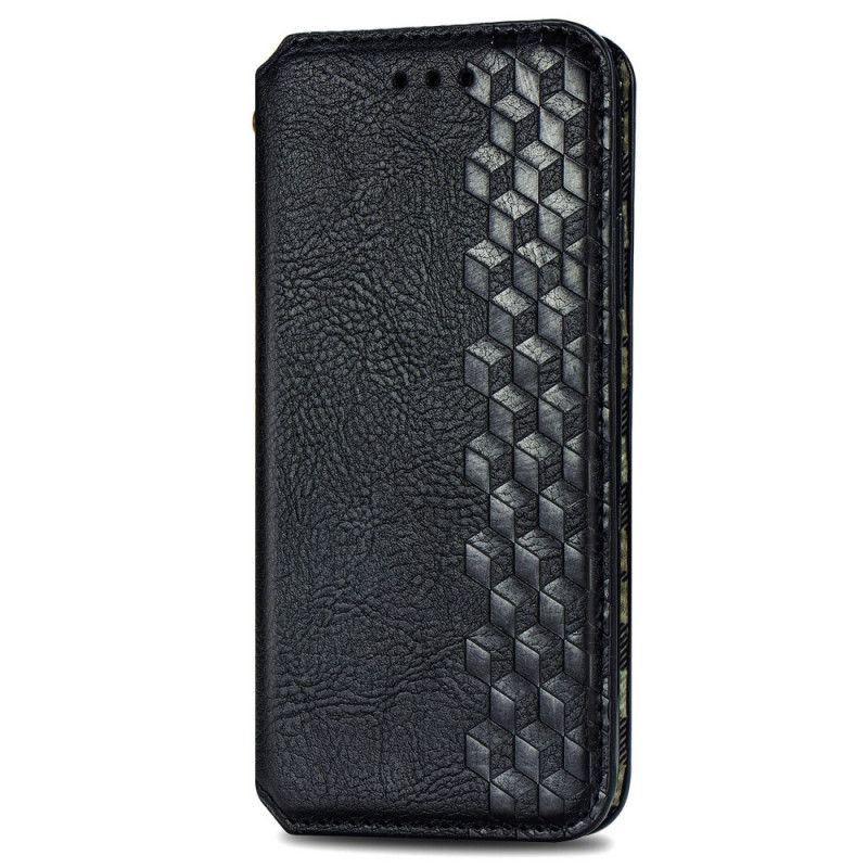 Folio-hoesje Xiaomi Poco X3 Grijs Zwart Leereffect Met Diamantstructuur