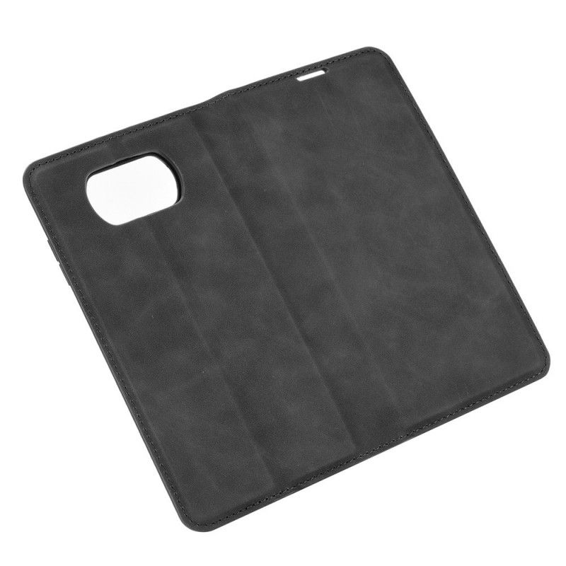 Folio-hoesje Xiaomi Poco X3 Grijs Zwart Telefoonhoesje Zacht Leereffect