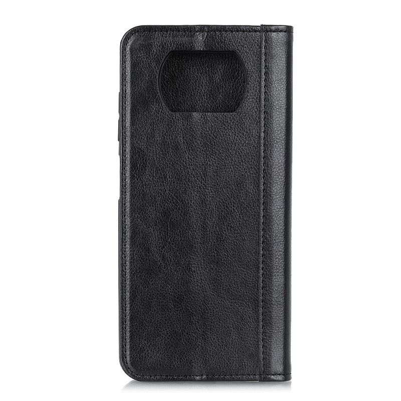 Folio-hoesje Xiaomi Poco X3 Groen Zwart Elegant Split Lychee Leer