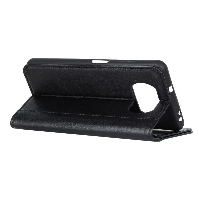 Folio-hoesje Xiaomi Poco X3 Groen Zwart Elegant Split Lychee Leer
