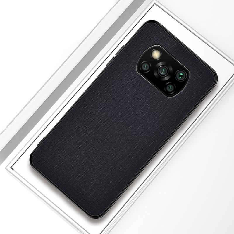 Hoesje voor Xiaomi Poco X3 Grijs Zwart Stof Textuur