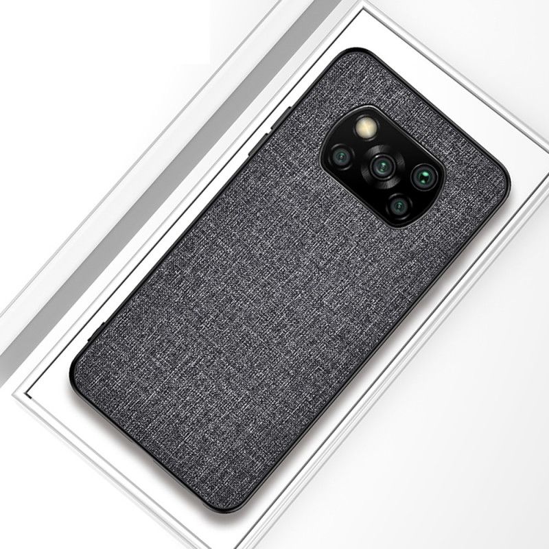 Hoesje voor Xiaomi Poco X3 Grijs Zwart Stof Textuur