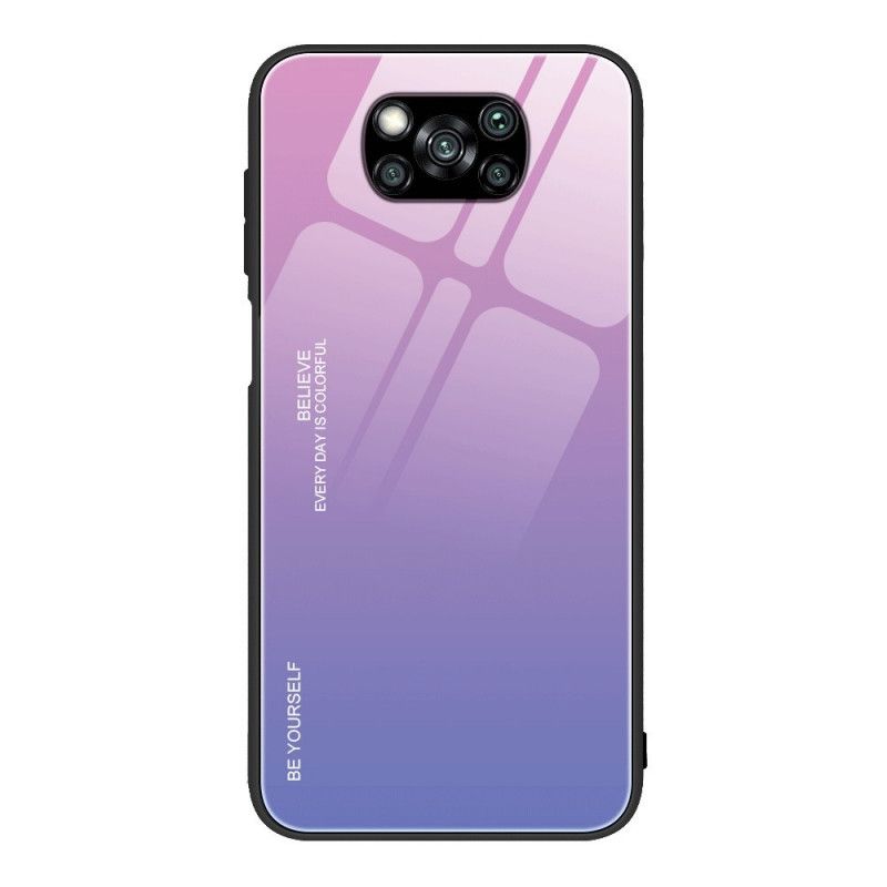 Hoesje voor Xiaomi Poco X3 Magenta Rood Wees Jezelf Gehard Glas