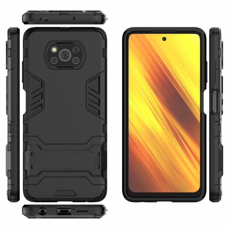 Hoesje voor Xiaomi Poco X3 Rood Zwart Ultrabestendig Met Ondersteuning