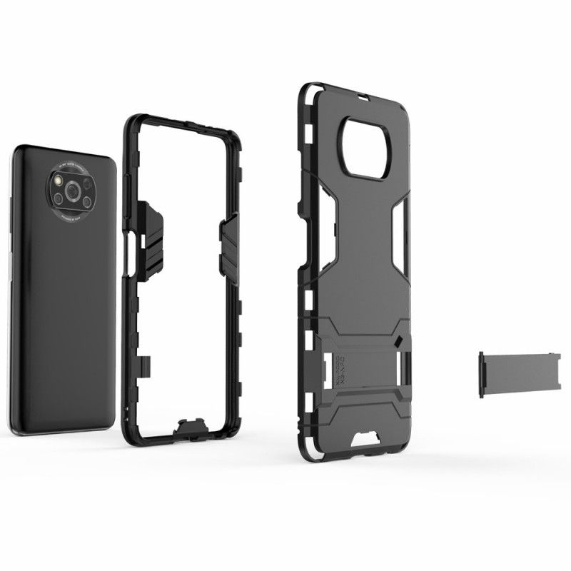 Hoesje voor Xiaomi Poco X3 Rood Zwart Ultrabestendig Met Ondersteuning
