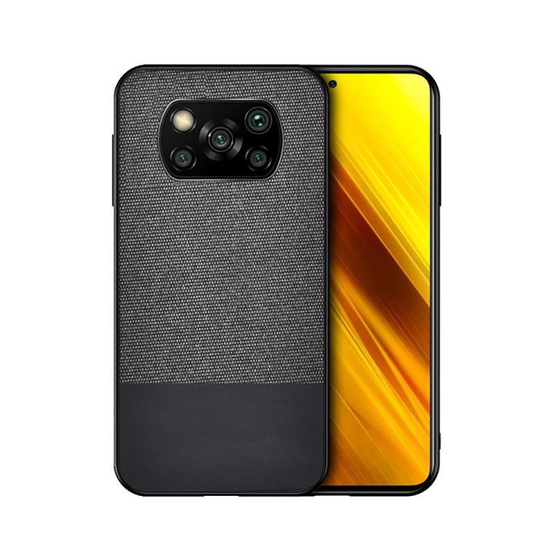 Hoesje Xiaomi Poco X3 Grijs Zwart Imitatieleren Bijtpatroon