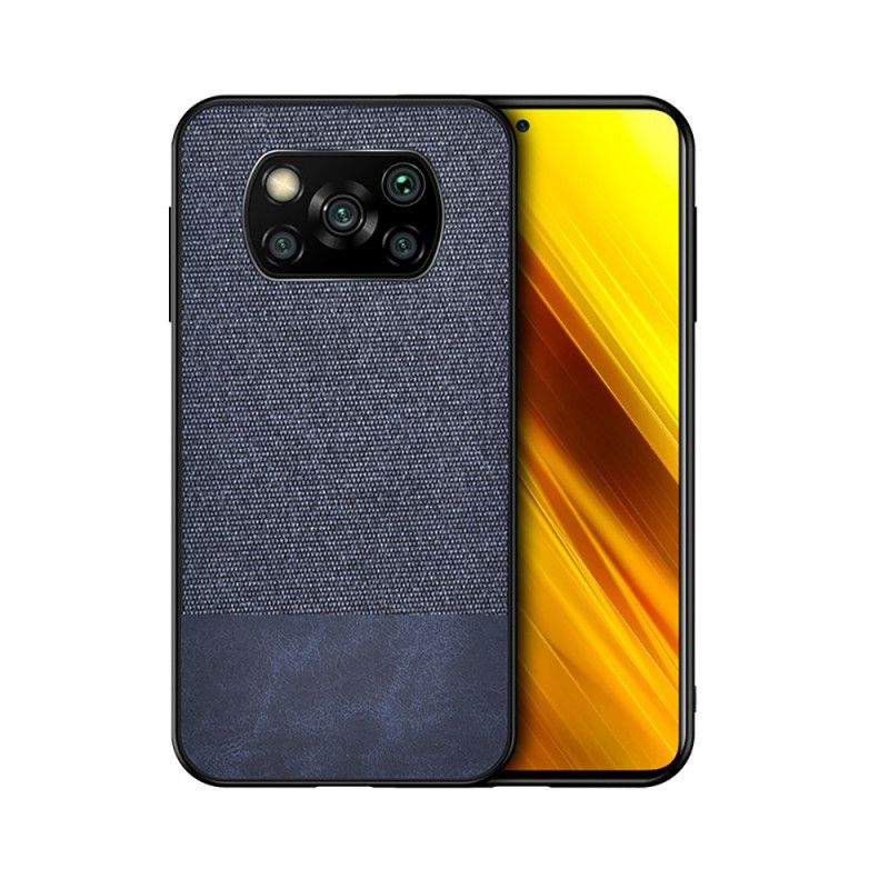 Hoesje Xiaomi Poco X3 Grijs Zwart Imitatieleren Bijtpatroon