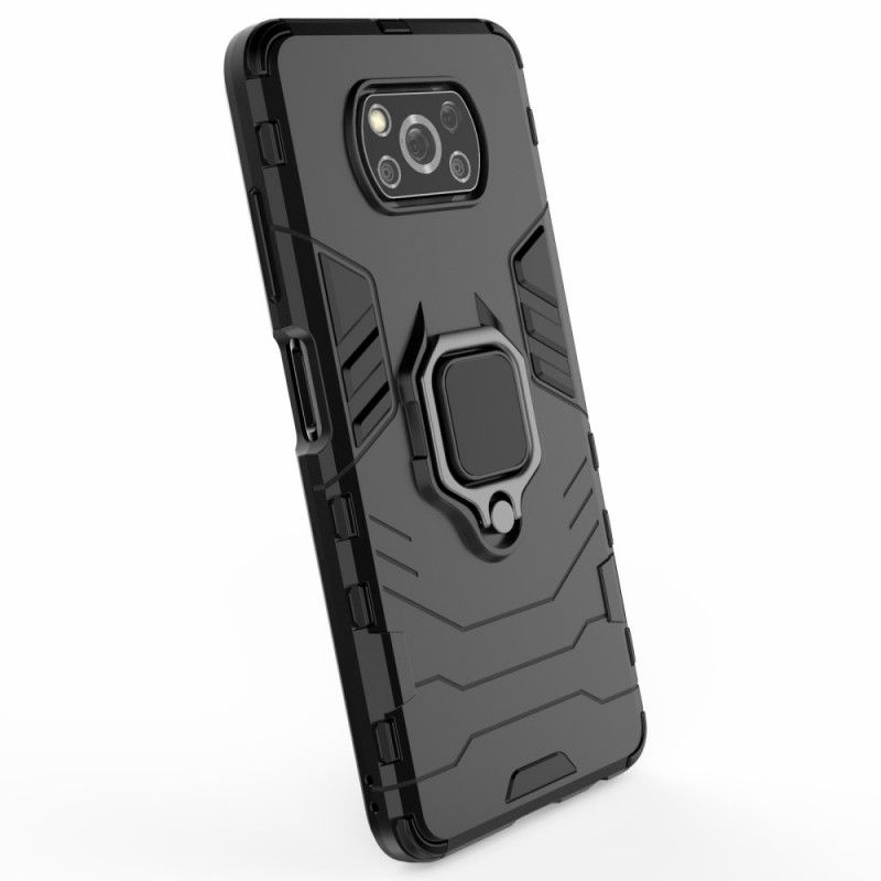 Hoesje Xiaomi Poco X3 Rood Zwart Resistente Ring