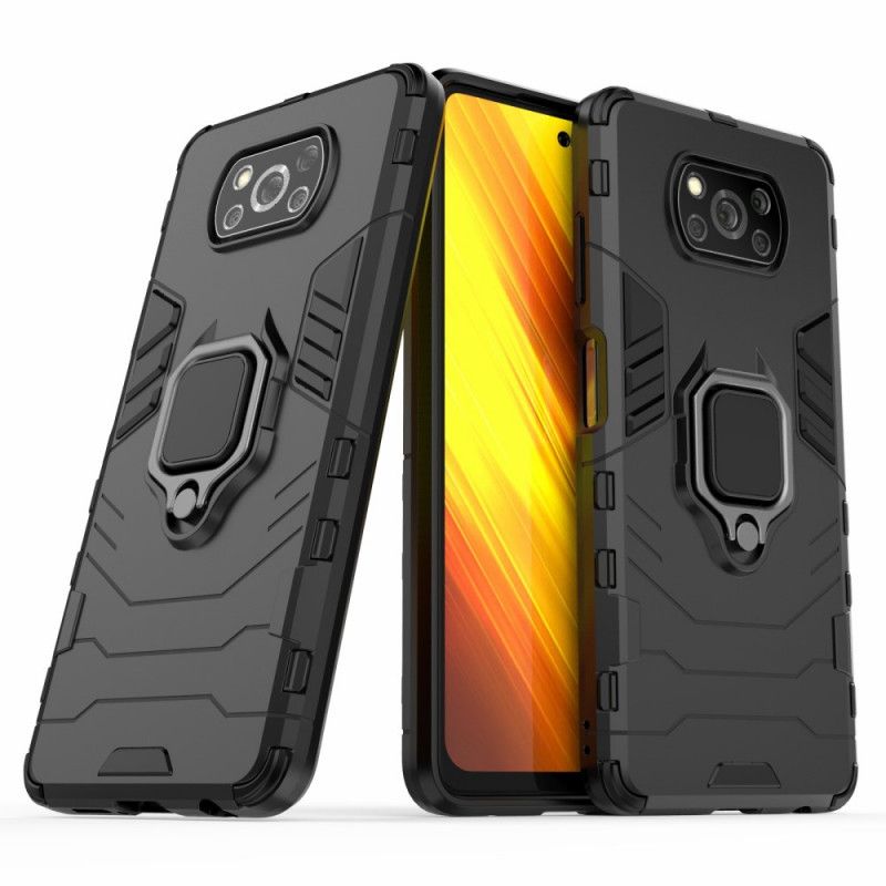 Hoesje Xiaomi Poco X3 Rood Zwart Resistente Ring