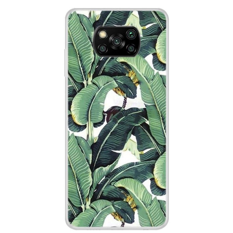 Hoesje Xiaomi Poco X3 Telefoonhoesje Transparant Meervoudig Groen Blad