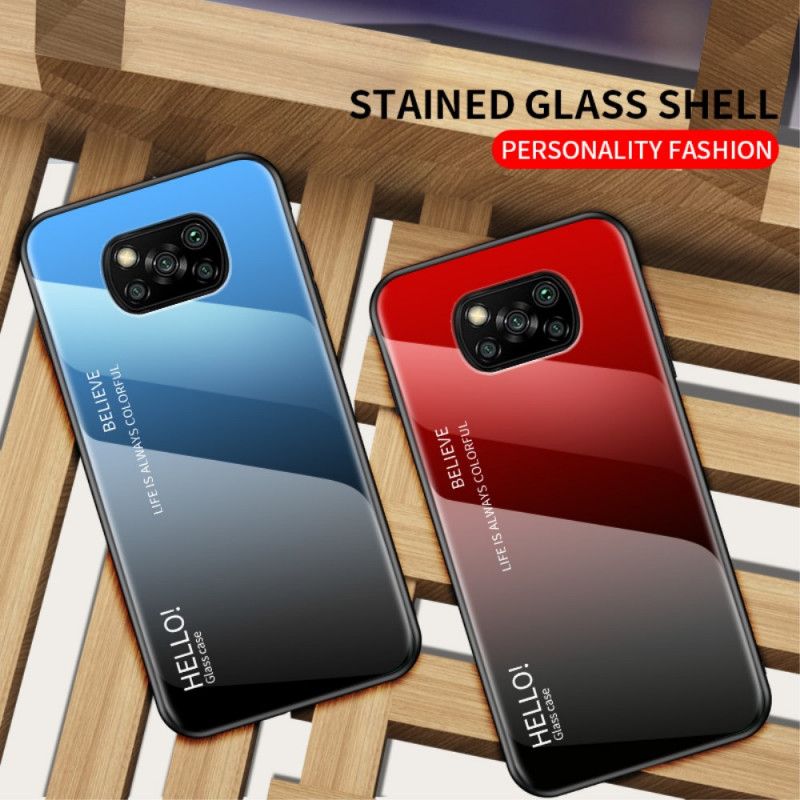 Hoesje Xiaomi Poco X3 Wit Zwart Hallo Gehard Glas