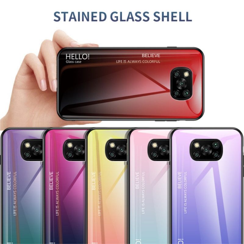 Hoesje Xiaomi Poco X3 Wit Zwart Hallo Gehard Glas