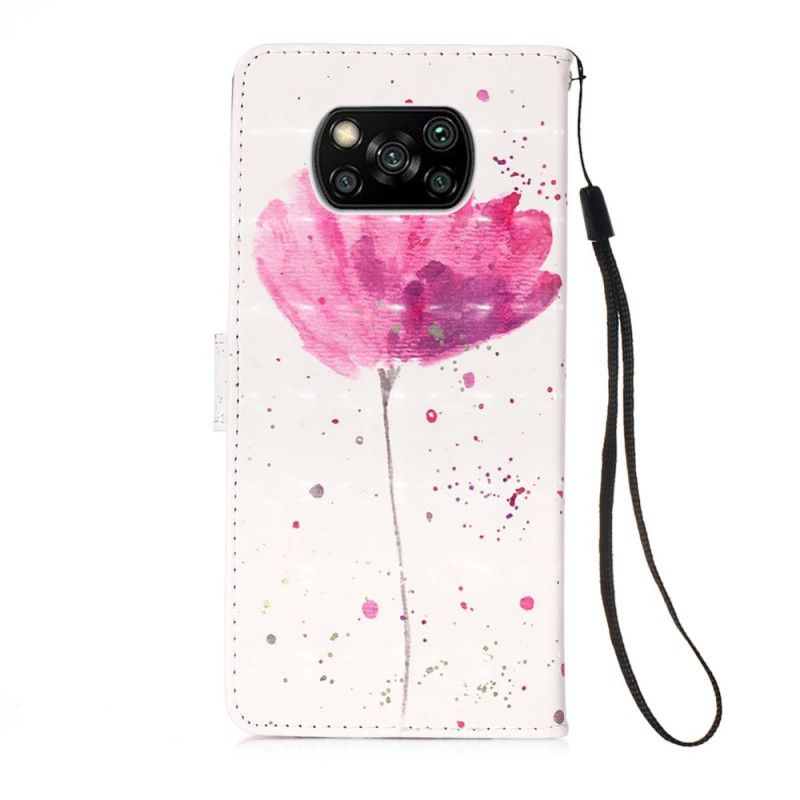 Leren Hoesje voor Xiaomi Poco X3 Aquarel Klaproos