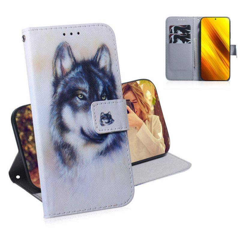 Leren Hoesje voor Xiaomi Poco X3 Blik Van Een Hond