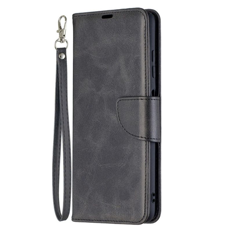 Leren Hoesje voor Xiaomi Poco X3 Grijs Zwart Gladde Schuine Flap