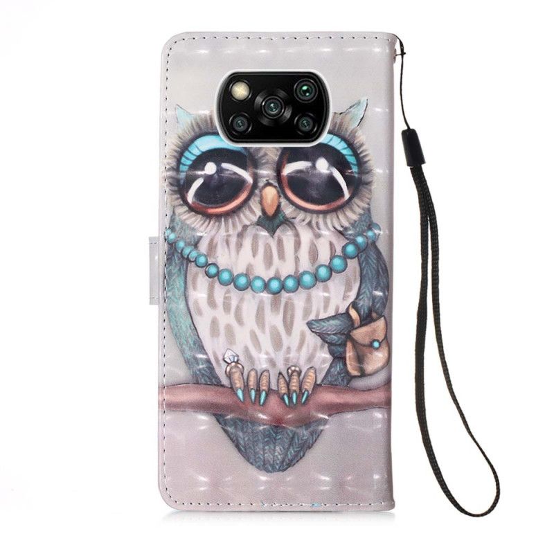 Leren Hoesje voor Xiaomi Poco X3 Juffrouw Uil