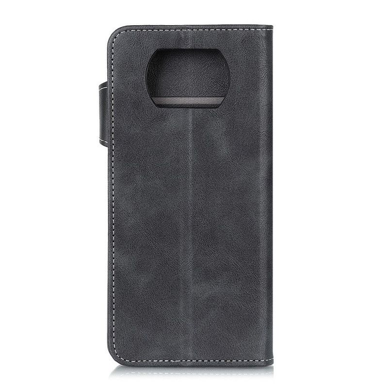 Leren Hoesje voor Xiaomi Poco X3 Rood Zwart Artistiek Knopen Aannaaien
