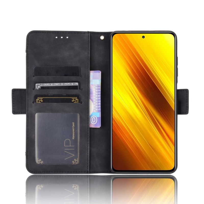Leren Hoesje voor Xiaomi Poco X3 Rood Zwart Eersteklas Multikaart