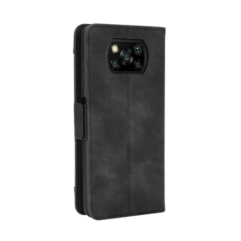 Leren Hoesje voor Xiaomi Poco X3 Rood Zwart Eersteklas Multikaart