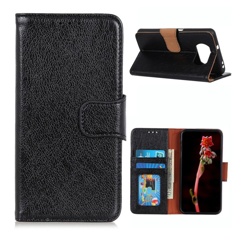 Leren Hoesje voor Xiaomi Poco X3 Rood Zwart Gespleten Nappaleer