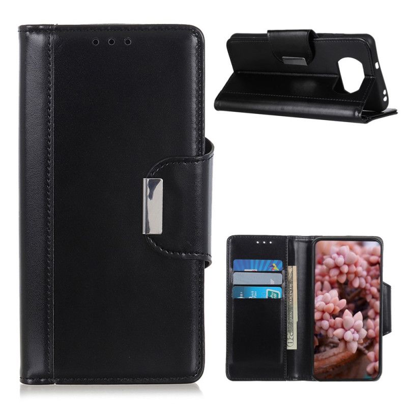 Leren Hoesje voor Xiaomi Poco X3 Rood Zwart Kunstleren Elegantie Sluiting