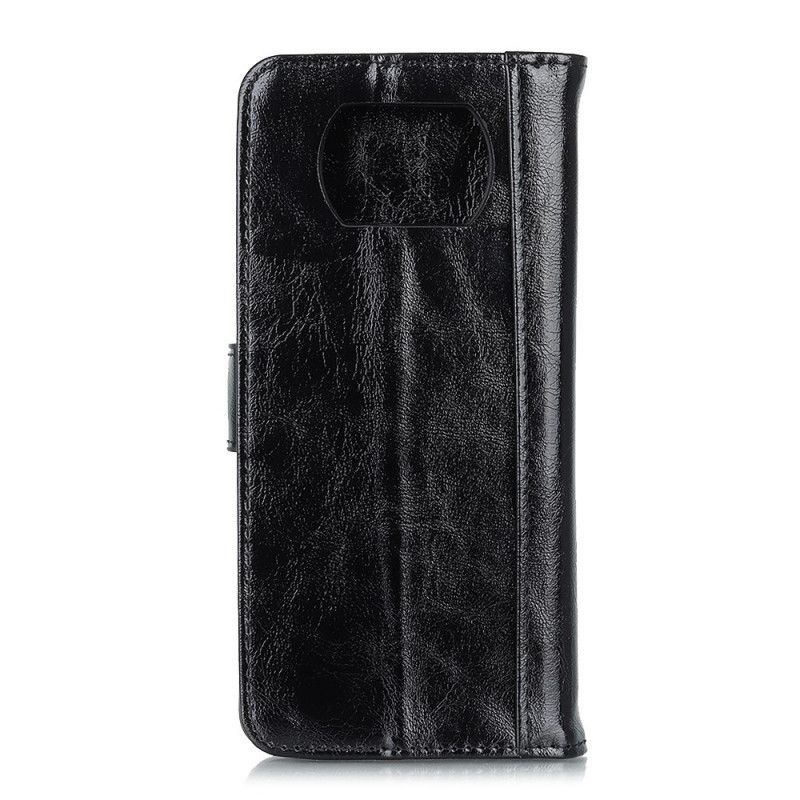 Leren Hoesje voor Xiaomi Poco X3 Rood Zwart Split Lakleer