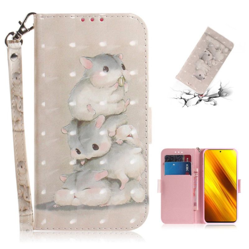 Leren Hoesje voor Xiaomi Poco X3 Stringhamsters