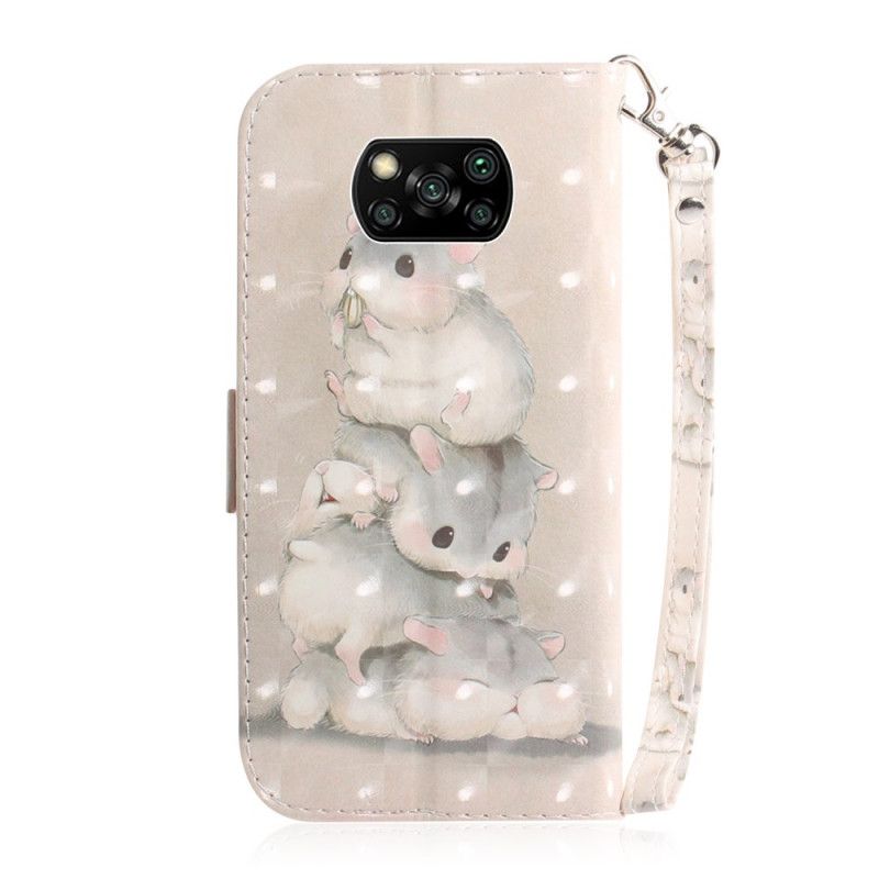Leren Hoesje voor Xiaomi Poco X3 Stringhamsters