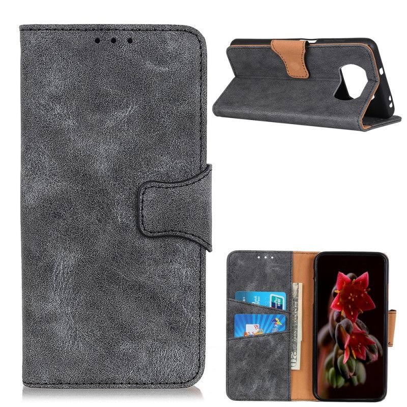 Leren Hoesje Xiaomi Poco X3 Bruin Grijs Vintage Splitleer
