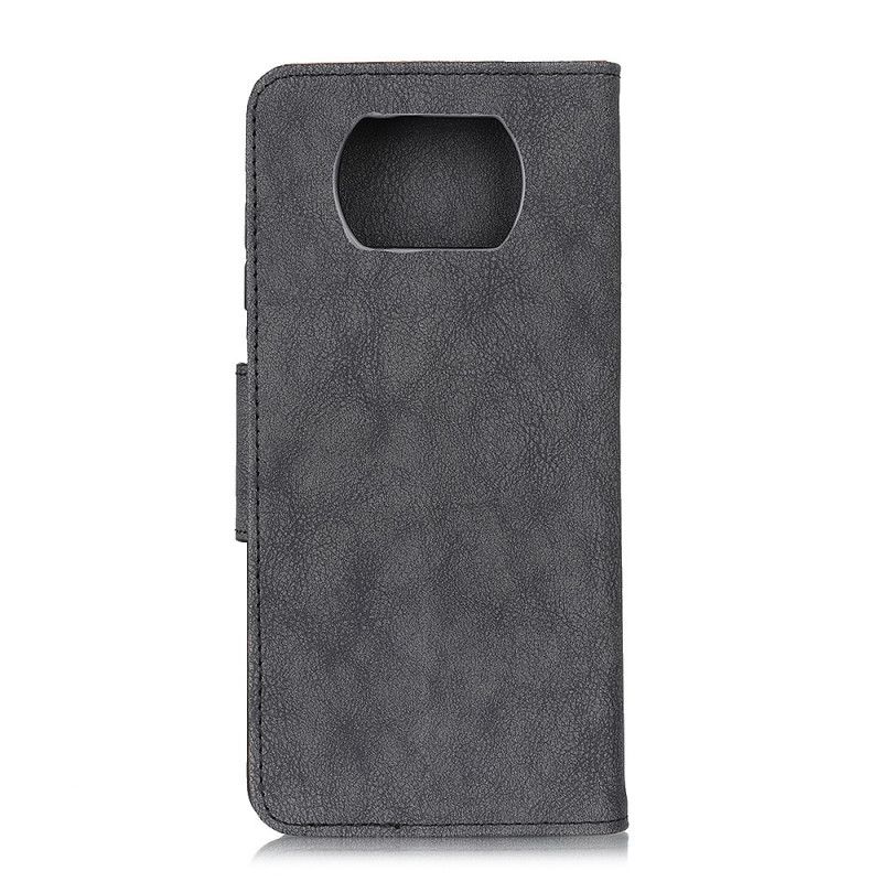 Leren Hoesje Xiaomi Poco X3 Bruin Grijs Vintage Splitleer