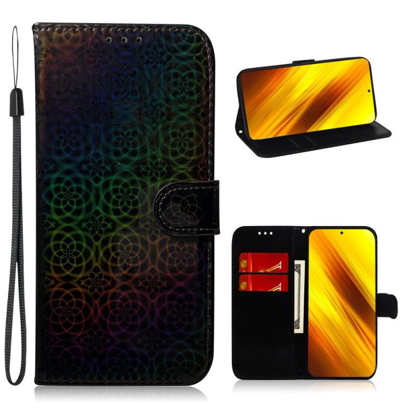 Leren Hoesje Xiaomi Poco X3 Grijs Zwart Pure Kleur