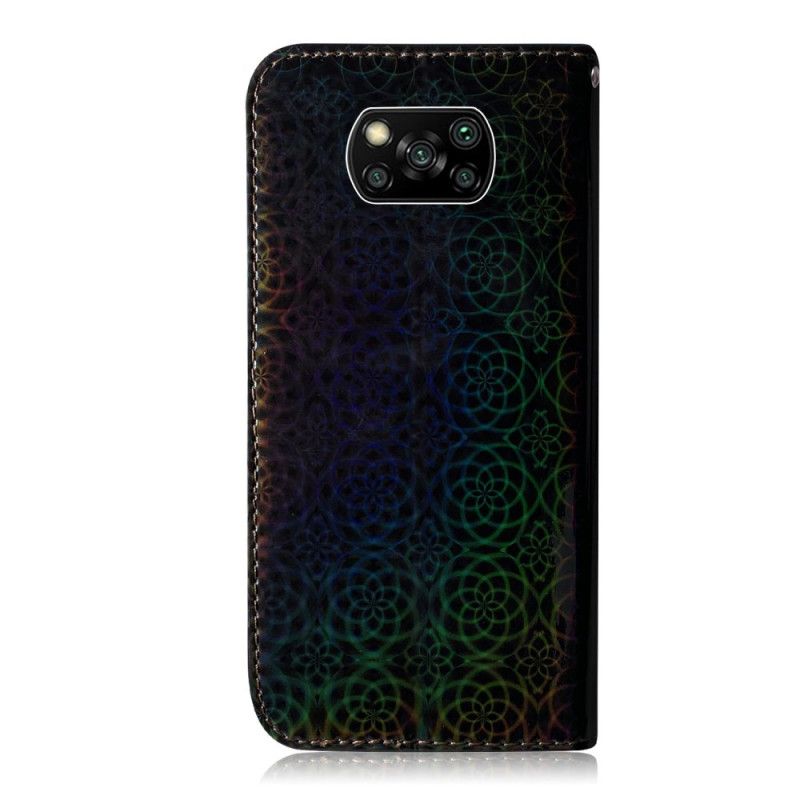 Leren Hoesje Xiaomi Poco X3 Grijs Zwart Pure Kleur