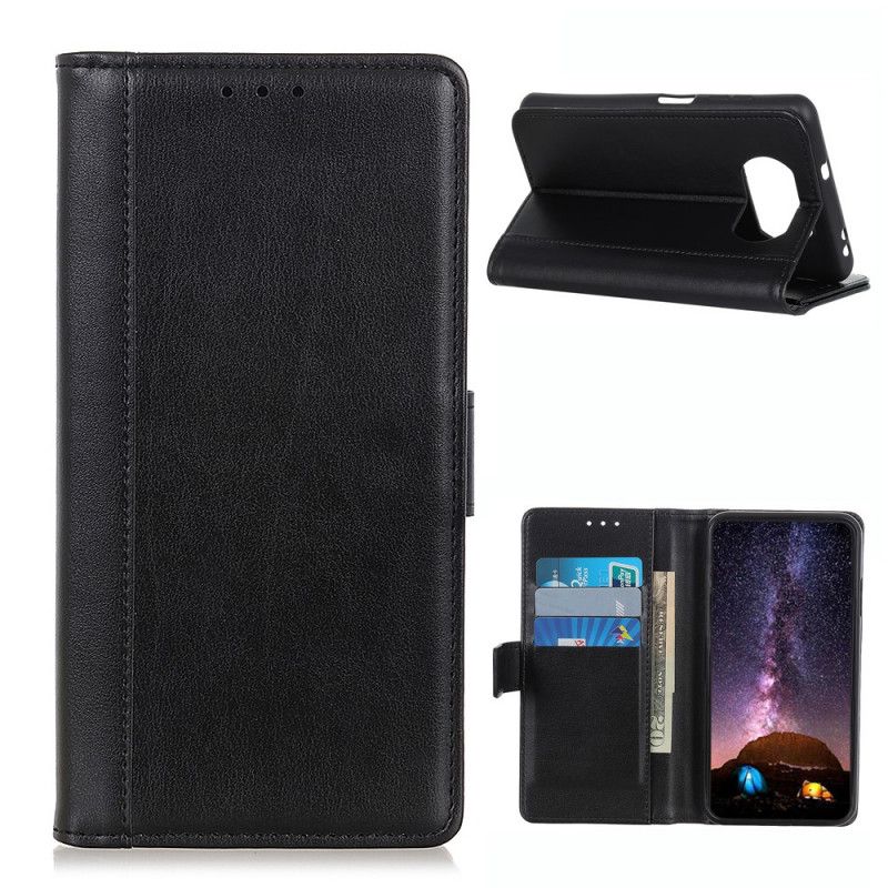Leren Hoesje Xiaomi Poco X3 Groen Zwart Telefoonhoesje Leerstijl
